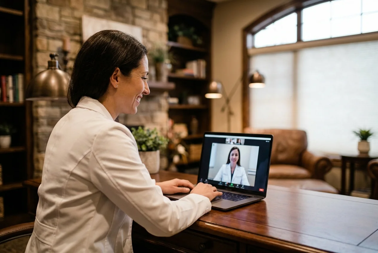 Certified wound specialist on a remote consultation